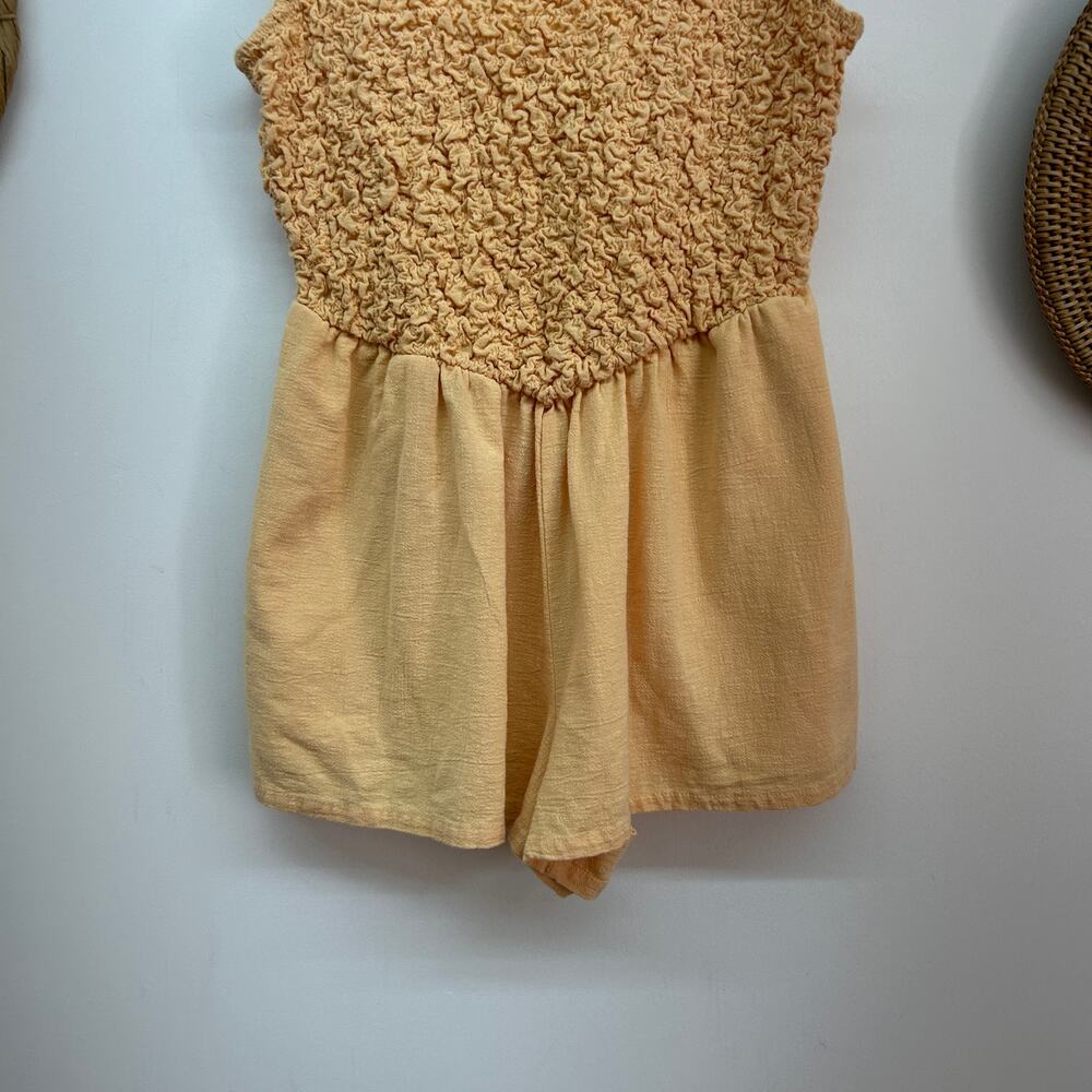 Free People Orange Boho Smocked Sleeveless Juliette Romper XS Summer Vacation - Picture 5 of 8